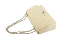 0402. Chanel Classic Single Flap White Patent Leather, Silver Hardware8