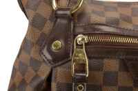 0406. Louis Vuitton Evora, Damier Ebene Brown Canvas Tote, Gold Hardware7