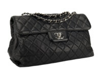 0407. Chanel Timeless Quilted Black Lambskin Leather, Silver Hardware2
