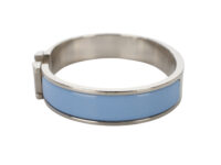 0411. Hermes Clic Bracelet, Porcelain Blue Teal, Silver Hardware NEW13