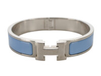 0411. Hermes Clic Bracelet, Porcelain Blue Teal, Silver Hardware NEW2