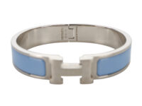 0411. Hermes Clic Bracelet, Porcelain Blue Teal, Silver Hardware NEW3