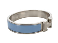 0411. Hermes Clic Bracelet, Porcelain Blue Teal, Silver Hardware NEW4