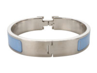 0411. Hermes Clic Bracelet, Porcelain Blue Teal, Silver Hardware NEW7