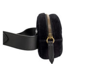0422. Gucci Marmont Black Velvet Belt Bag, Gold Hardware4