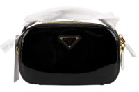 0432. Prada Odette, Black Patent Leather, Gold Hardware1