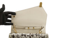 0427. Gucci Beige Python Double Flap Bamboo Top Handle, Aged Gold hardware12