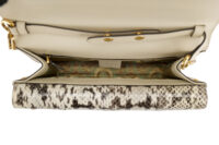 0427. Gucci Beige Python Double Flap Bamboo Top Handle, Aged Gold hardware17