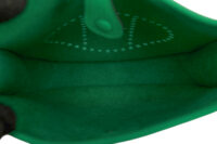 0442. Hermes TPM Evelyne Green Clemence Leather, Silver Hardware10