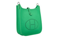 0442. Hermes TPM Evelyne Green Clemence Leather, Silver Hardware2