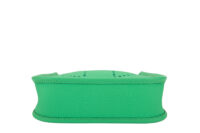 0442. Hermes TPM Evelyne Green Clemence Leather, Silver Hardware7