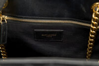 0455. Saint Laurent Chain Shopping Tote, Black Caviar, Gold Hardware11