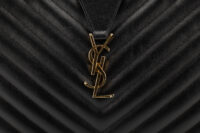 0455. Saint Laurent Chain Shopping Tote, Black Caviar, Gold Hardware15