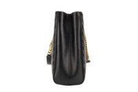 0455. Saint Laurent Chain Shopping Tote, Black Caviar, Gold Hardware4