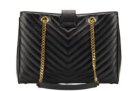 0455. Saint Laurent Chain Shopping Tote, Black Caviar, Gold Hardware5