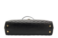 0455. Saint Laurent Chain Shopping Tote, Black Caviar, Gold Hardware6