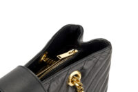 0455. Saint Laurent Chain Shopping Tote, Black Caviar, Gold Hardware8