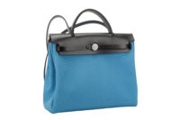 0456. Hermes Herbag 31 Blue Jean Canvas, Palladium Hardware2