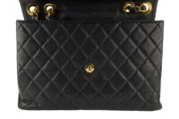 0458. Chanel Jumbo Classic Flap Vintage, Black Caviar Leather, Gold Hardware10