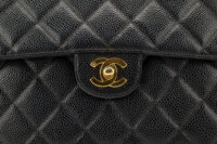 0458. Chanel Jumbo Classic Flap Vintage, Black Caviar Leather, Gold Hardware9
