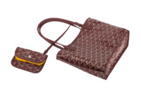 0462. Goyard Anjou Mini Tote Burgundy Goyardine, Silver Hardware14
