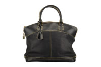 0467. Louis Vuitton Suhali lockit Tote Black Leather, Gold Hardware1