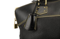 0467. Louis Vuitton Suhali lockit Tote Black Leather, Gold Hardware7