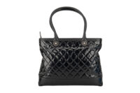 0471. Chanel 31 Cambon Quilted Black Patent Leather, Aged Silver tone Hardware1