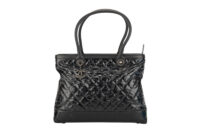 0471. Chanel 31 Cambon Quilted Black Patent Leather, Aged Silver tone Hardware4