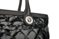 0471. Chanel 31 Cambon Quilted Black Patent Leather, Aged Silver tone Hardware8