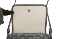 0473. Goyard Plumet Grey Goyardine Crossbody, Silver Hardware10