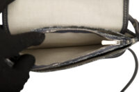 0473. Goyard Plumet Grey Goyardine Crossbody, Silver Hardware12
