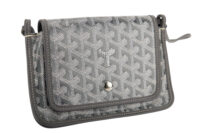 0473. Goyard Plumet Grey Goyardine Crossbody, Silver Hardware2