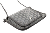 0473. Goyard Plumet Grey Goyardine Crossbody, Silver Hardware3
