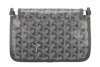0473. Goyard Plumet Grey Goyardine Crossbody, Silver Hardware5