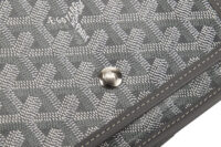 0473. Goyard Plumet Grey Goyardine Crossbody, Silver Hardware8