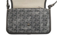 0473. Goyard Plumet Grey Goyardine Crossbody, Silver Hardware9