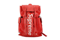 0475. Louis Vuitton Supreme Red Epi Leather Backpack, Silver Hardware1