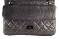 0477. Chanel Timeless Re-issue Grey Metallic Finish, Silver Hardware11