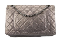 0477. Chanel Timeless Re-issue Grey Metallic Finish, Silver Hardware4