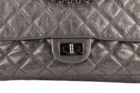 0477. Chanel Timeless Re-issue Grey Metallic Finish, Silver Hardware6