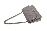 0477. Chanel Timeless Re-issue Grey Metallic Finish, Silver Hardware8