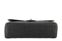 0478. Chanel Maxi Classinc Double Flap Black Caviar Leather, Silver Hardware11