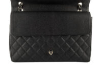 0478. Chanel Maxi Classinc Double Flap Black Caviar Leather, Silver Hardware12