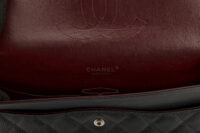 0478. Chanel Maxi Classinc Double Flap Black Caviar Leather, Silver Hardware17
