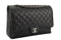 0478. Chanel Maxi Classinc Double Flap Black Caviar Leather, Silver Hardware2