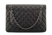 0478. Chanel Maxi Classinc Double Flap Black Caviar Leather, Silver Hardware5