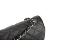 0478. Chanel Maxi Classinc Double Flap Black Caviar Leather, Silver Hardware9