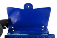 0468. Chanel Maxi Classic Blue Quilted Leather, Silver Hardware11