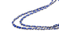0468. Chanel Maxi Classic Blue Quilted Leather, Silver Hardware14